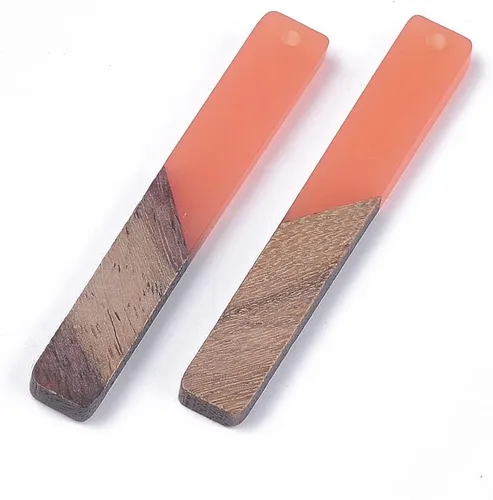 Vista 15 de Mega Pet Colgante de resina y madera de nogal para hacer joyas de bricolaje