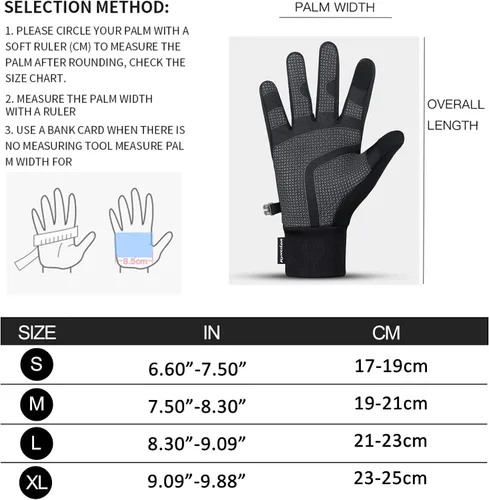 Vista 6 de Guantes cálidos de invierno, delgados y resistentes al viento, impermeables, guantes térmicos, palma antideslizante, guantes flexibles para pantalla