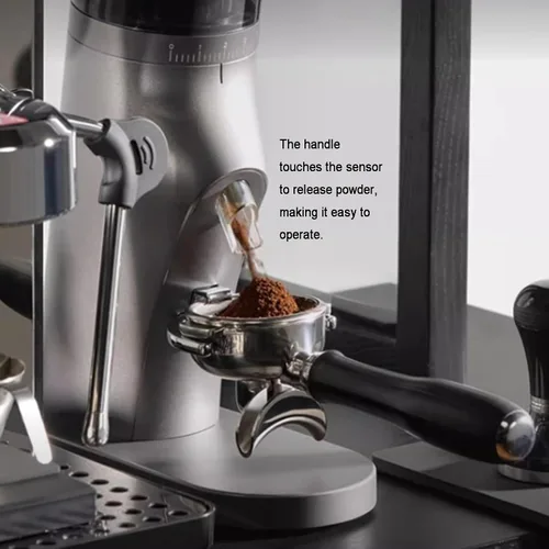 Vista 7 de Molinillo de café eléctrico, molinillo automático de café expreso, con rebabas cónicas de 1.496 pulgadas, 60 ajustes de precisión de molienda