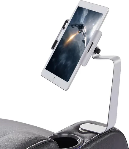 Vista 7 de Weilianda Serie de asientos de cine en casa, soporte giratorio para tableta y teléfono celular, accesorios para sofá, 2 juegos de plata
