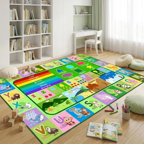Vista 15 de Alfombra infantil para sala de juegos, dormitorio, 2.5 x 4 pies, alfombra educativa ABC para aula, guardería, alfombra antideslizante de aprendizaje