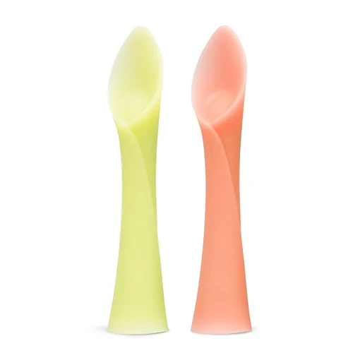 Vista 16 de Olababy Juego de 2 piezas de alimentación avanzada para bebé, incluye cuchara de entrenamiento y cuenco de vapor Kiwi / Lima