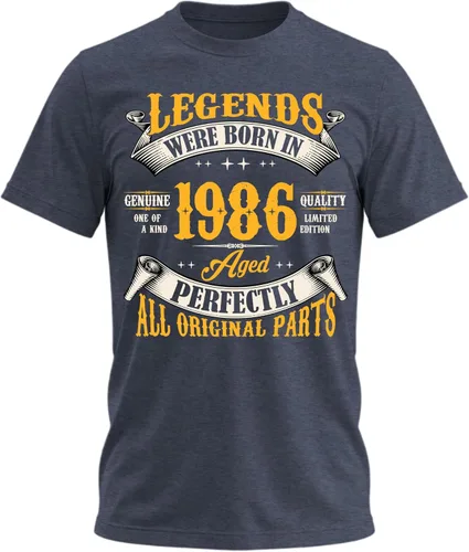 Vista 23 de Camiseta de cumpleaños para hombre, leyendas nacieron en 19XX, camiseta Negro