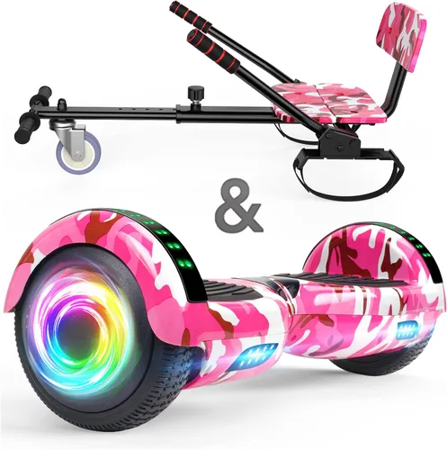 Vista 12 de SISIGAD Scooter Seat Attachment, 6.5'' Self Balancing Scooters Go Kart with Bluetooth and LED Lights