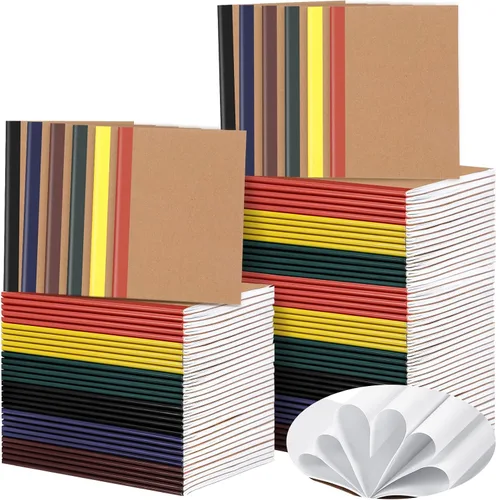 Vista 8 de Sherr Paquete de 200 cuadernos pequeños de estraza tamaño A6 en blanco sin forro, mini cuadernos de papel kraft, mini cuadernos de bocetos