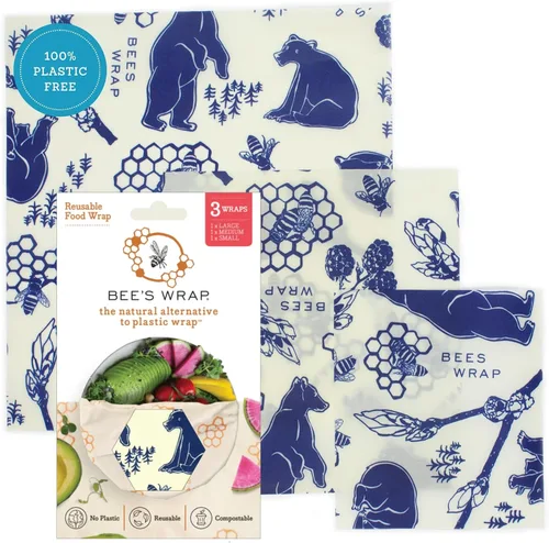 Vista 19 de Bee's Wrap, paquete variado de 3 envoltorios ecológicos y reutilizables para transportar comida Paquete de 3 panales