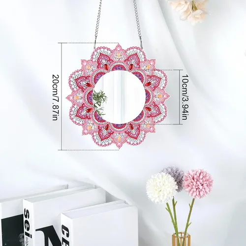 Vista 3 de Espejo de Pintura de Diamantes DIY para Adultos Kit de Pintura de Diamantes de Cristal con Forma Especial DIY Espejo de Maquillaje Regalos de MVJ064