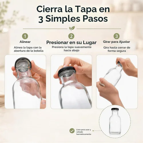 Vista 7 de Kingrol Paquete de 16 botellas de 8 onzas para salsa picante con tapas de rosca a prueba de fugas, botellas de vidrio de boca ancha con tapas
