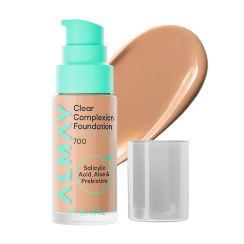 Vista 8 de Almay Clear Complexion - Base de maquillaje para acné con ácido salicílico, cobertura media, acabado mate suave, hipoalergénico, libre de crueldad
