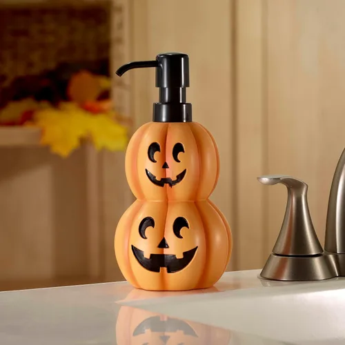 Vista 5 de Avanti Linens Dispensador de jabón, bomba de loción decorativa para baño o encimera de cocina, decoración de Halloween de resina pintada a mano