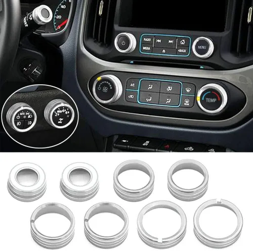 Vista 8 de Cubierta de perilla de audio de CA compatible con Chevrolet Chevy Colorado GMC Canyon 2015-2022 consola central control de clima automático señal