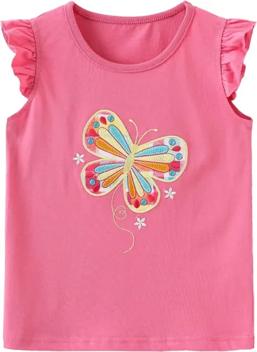 Vista 3 de Conjunto de camiseta sin mangas y shorts para niñas, ropa para verano, set de 2 piezas, 2 a 7 años