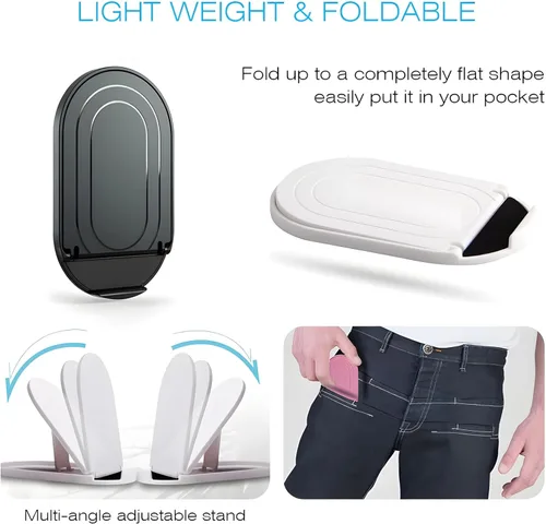 Vista 3 de [Paquete de 3] Soporte de teléfono celular para escritorio, soporte plegable portátil para iPhone, soporte de escritorio ajustable multiángulo
