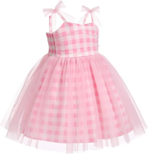 Vista 2 de Vestido de cumpleaños para niña, sin mangas, tirantes delgados, vestido de tutú de princesa, vestido de tutú para fiesta de tartas, sesión de fotos