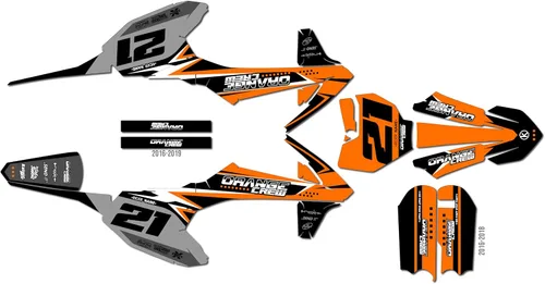 Vista 10 de Kit de gráficos para Ktm 50SX (2020-2023) Serie OG-CREW Cyan 09 Mil - Adhesivos para motocicleta Dirt Pit Bike Motocicleta, accesorios de motocross