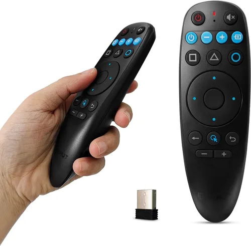 Vista 2 de BOXPUT Control remoto universal Android con mouse de aire, control remoto por voz BT 2.4G USB Control remoto compatible con aprendizaje IR de 6 ejes