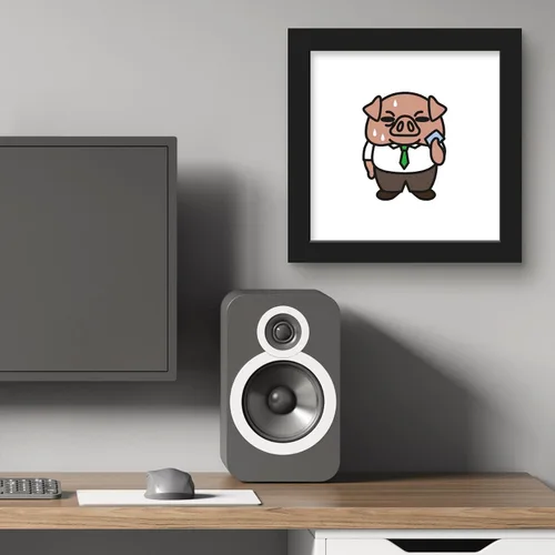 Vista 5 de Trends International Gallery Pops Sanrio Aggretsuko - Arte de pared tonelada, versión enmarcada negra, 12 x 12 pulgadas