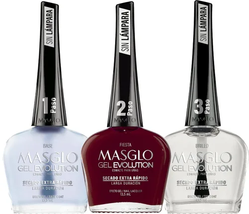 Vista 5 de MASGLO GEL EVOLUTION - Esmalte de uñas efecto gel, no requiere lámpara UV/Led, duración hasta 12 días, 1 pieza de color Gel sin necesidad de lampara