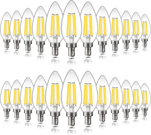 Vista 10 de ALAMPEVER Paquete de 6 bombillas para lámpara de techo, equivalente a 40W, foco E12 de candelabro, foco LED regulable de 330 lm, 2200 K blanco