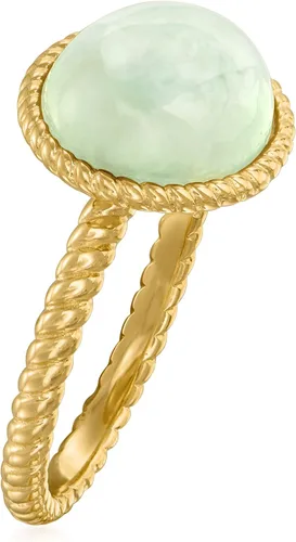 Vista 3 de Ross-Simons Anillo de jade con cuerda en oro de 18 quilates sobre plata esterlina, Gema, Jade