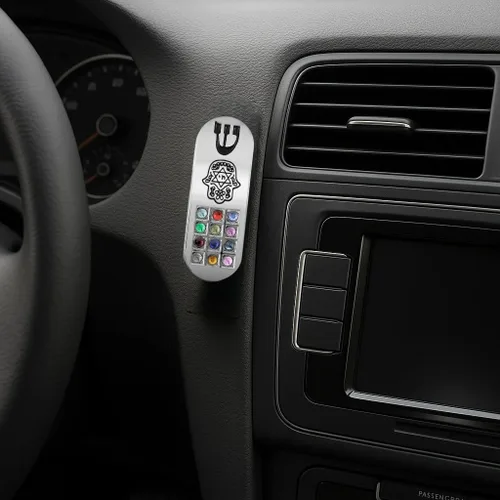 Vista 4 de TALISMAN4U Protección CAR MEZUZAH con viajeros Pergamino de oración Hamsa Hoshen Mezuza de Israel Jerusalén Arte Judaica Regalo