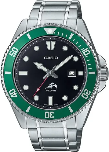 Vista 4 de Casio MDV106 Series Unisex Analog Watch 200M WR Stainless Steel Case Resin Band 2 Hand Analog (HR, Min, SEC) Date Display Screw Down