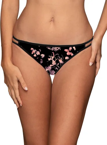 Vista 22 de Vanity Fair Bragas de bikini con tira para mujer, Illumination, con elástico sedoso y ribete de satén Paquete de 3 Negro (Midnight Black)