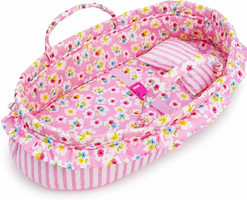 Vista 8 de June Garden Cozy Dream Doll Bassinet - Portador Portátil para Muñecas de Bebé - Se Adapta a Muñecas American Girl o Osos de Peluche de hasta 18