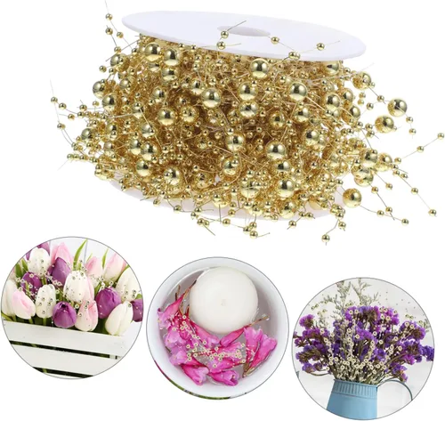 Vista 5 de Homoyoyo Cadena de guirnalda de perlas de bricolaje para relleno de florero de velas flotantes