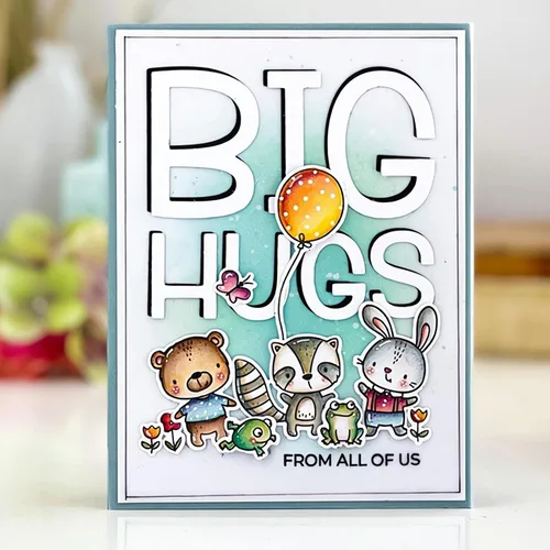 Vista 5 de Juego de sellos y troqueles transparentes de conejo ardilla para hacer tarjetas, plantillas cortadas para álbumes de recortes, álbum de fotos, papel