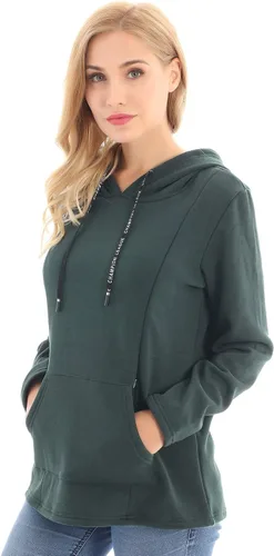 Vista 36 de Bearsland - Sudadera de lactancia y maternidad para mujer, con bolsillos y capucha