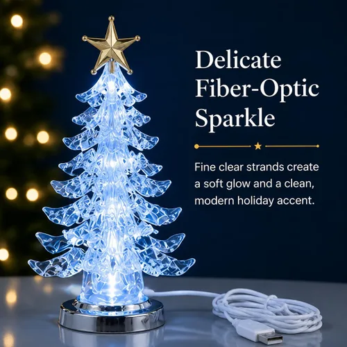 Vista 4 de Escritorio de alimentación USB multicolor brillante con ventosa LED para árbol de Navidad, luces LED brillantes para 5 pulgadas, mini 7