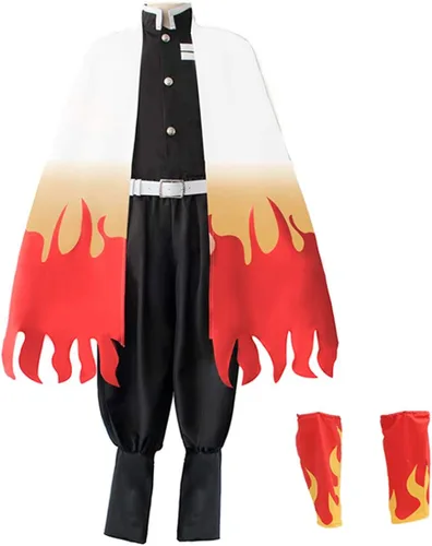 Vista 3 de Cosplay Anime Demonio Slayer Kimetsu no Yaiba Rengoku Kyoujurou disfraz