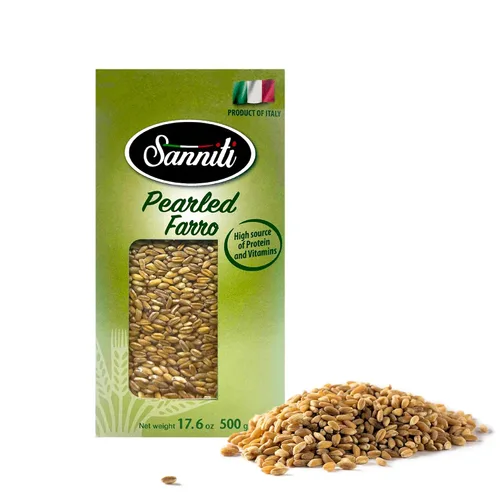Vista 3 de Sanniti Farro Perlado Italiano Perlato, 17.6 oz (Paquete de 2)
