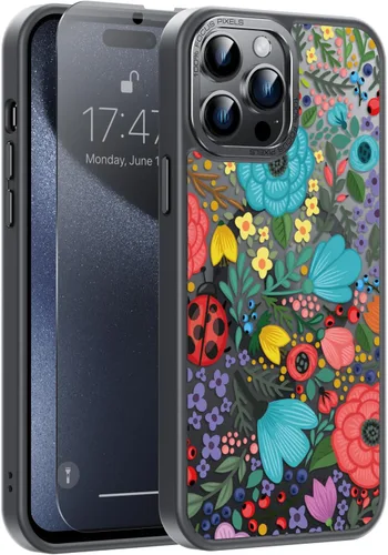 Vista 27 de Goodon para iPhone 15 Pro Max con protector de pantalla de privacidad, compatible con Magsafe, funda translúcida mate a prueba de golpes - Linda