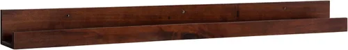 Vista 11 de Kate and Laurel Levie estante flotante de madera para pared con soporte para marcos de fotos, negro