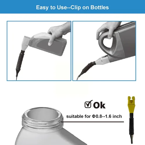 Vista 3 de Embudos de 4 piezas para uso automotriz pequeño embudo de cambio de aceite, clip de embudo de combustible automático retráctil en botellas