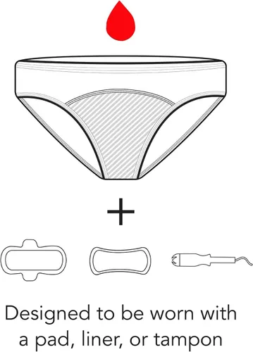 Vista 3 de Anna & Eric Paquete de 4 bragas protectoras para adolescentes y niñas, a prueba de fugas, ropa interior de flujo pesado para mujeres posparto