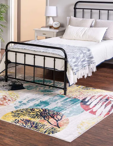 Vista 3 de Unique Loom Ariel Collection - Alfombra rectangular (2 x 3 pies 1 pulgada, color negro)