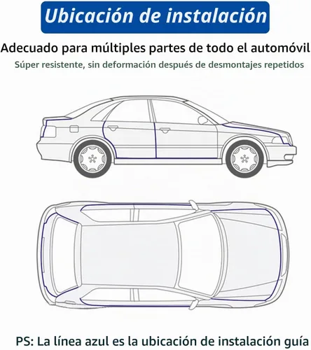 Vista 7 de Protectores de borde de puerta de automóvil de 33 pies, protector de borde de puerta de ajuste universal negro, moldura de goma en forma de U