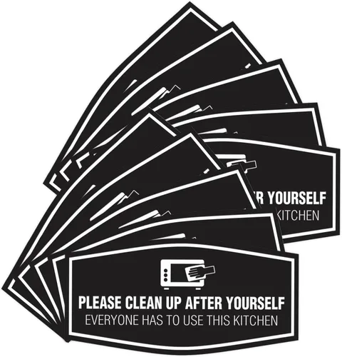 Vista 28 de Signs ByLITA Fancy Please Clean Up After Yourself Everyone Has To Use This Kitchen Sign (Negro) - Pequeño