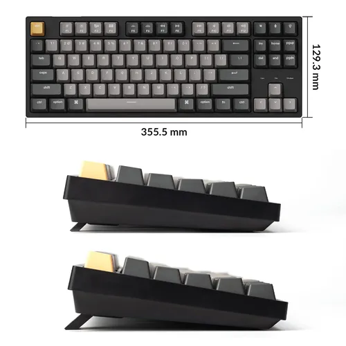 Vista 7 de Keychron Teclado mecánico con cable C1 Pro, diseño TKL, retroiluminación RGB programable QMK con interruptor rojo silencioso K Pro intercambiable