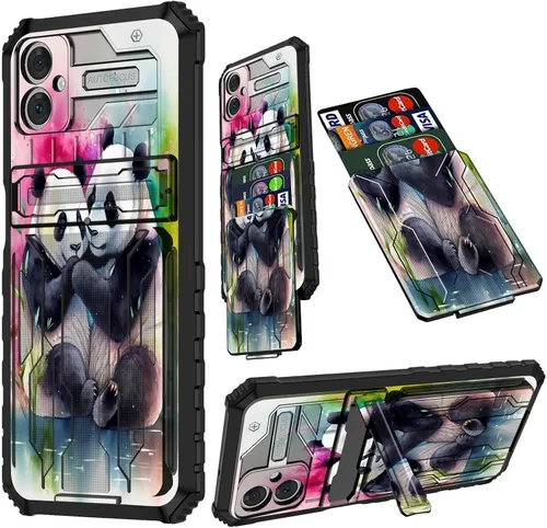 Vista 32 de Funda para Samsung A13 5G, Galaxy A13 5G con tarjetero desmontable atril resistente a prueba de golpes funda protectora para Samsung Galaxy A13 Gato