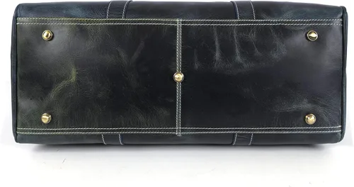 Vista 4 de Bolsa de viaje de cuero Bolsa deportiva para gimnasio, bolsa de mano para equipaje de avión, regalo para el día del padre por Aaron Leather Goods