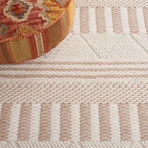 Vista 7 de SAFAVIEH Natura Collection - Alfombra de pasillo de 8 pies, color marfil y gris topo, diseño moderno, ideal para zonas de alto tráfico en pasillo