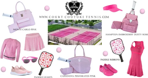 Vista 6 de Court Couture Monte Carlo Bolsa de Tenis/Pickleball Rosa
