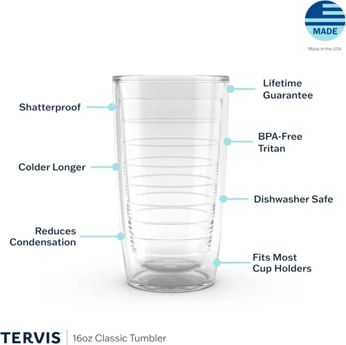 Vista 3 de Tervis Leopard Collection - Vaso aislado de doble pared hecho en Estados Unidos mantiene las bebidas frías y calientes, 16 onzas, paquete de 4
