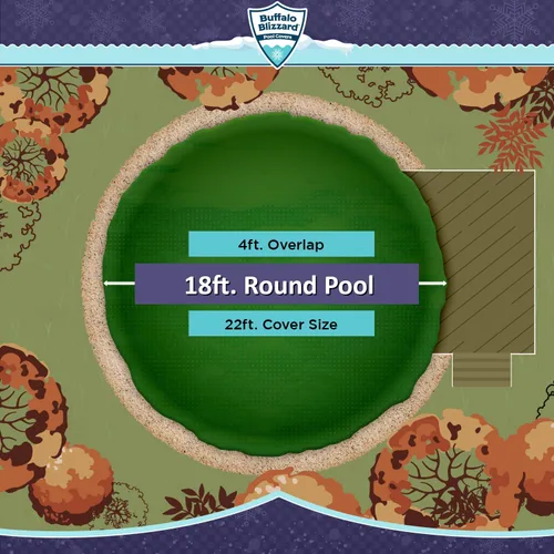 Vista 5 de Buffalo Blizzard Ripstopper - Cubierta redonda de invierno para piscina de 18 pies, cubierta verde resistente para cerrar piscinas sobre el suelo