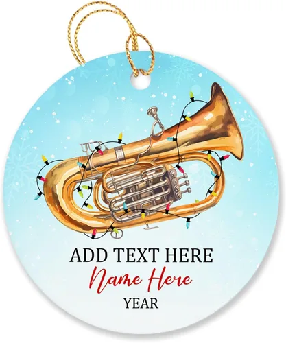 Vista 35 de Adorno de Navidad personalizado de acordeonista que toca acordeón, nombre personalizado y año, adorno de Navidad para acordeonista, instrumento