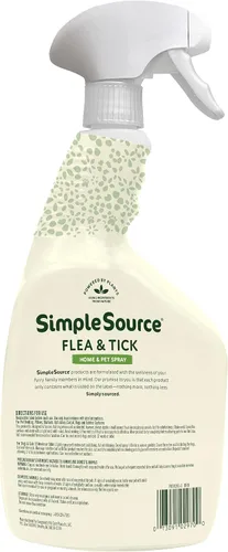 Vista 3 de SimpleSource Spray para pulgas y garrapatas para el hogar y mascotas, alimentado por plantas, mata pulgas, huevos de pulgas, larvas de pulgas